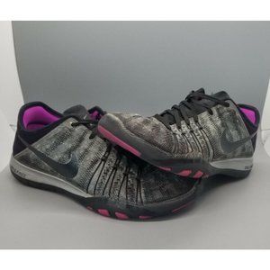 Nike Womens Free Run TR 6 849805-002 Black Running Shoes Lace Up Size 6.5